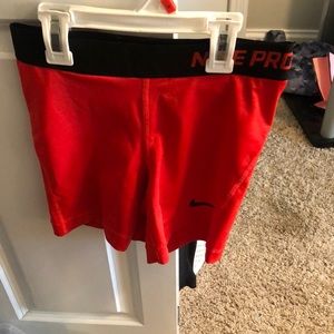 Red Nike Pro Spandex